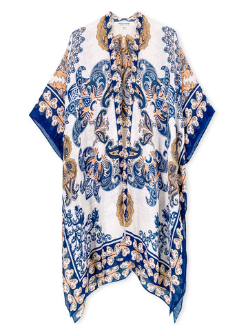 Alanna Indigo Print Kimono - Shopmossrose